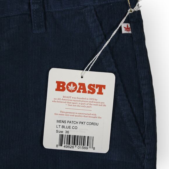 BOAST USA Mens 36 Patch Pocket Corduroy Short Blue NWT 7.5" Inseam - Picture 6 of 10